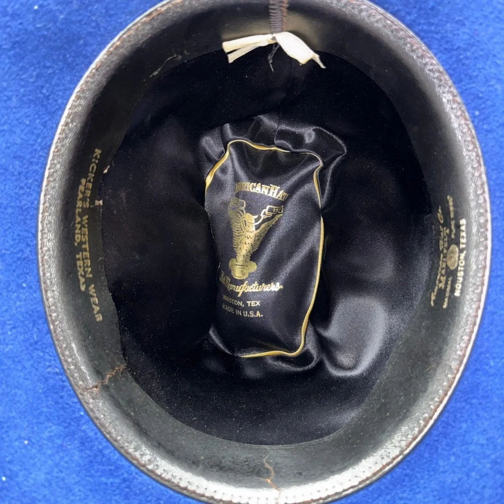 Vintage American Hat Makers Blue Cattleman Cowboy Hat Felt Size 6 7/8 - Picture 7 of 15